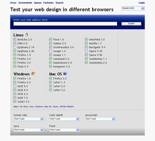 Test your web design in different browsers